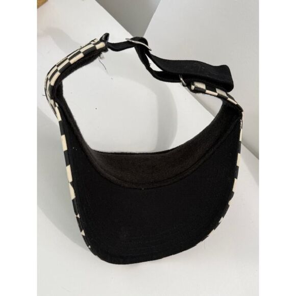 Vans Off the Wall Black White Checkered Adjustable Sun Visor Hat - Picture 3 of 4